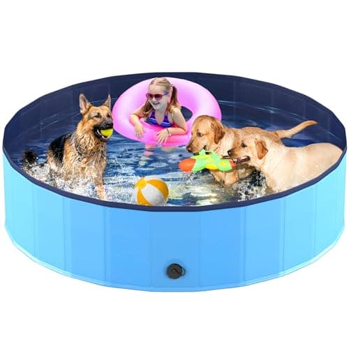 Niubya Foldable Pool, Collapsible Hard Plastic Swimming Pool, Portable Bath Tub for Pets Dogs and Cats, Pet Wading Pool for Indoor and Outdoor, 72...