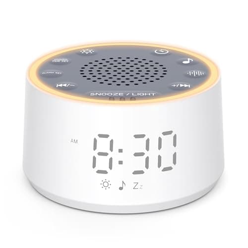 Dreamegg D1 Nova Sound Machine - White Noise Machine Alarm Clock with 25 Soothing Sounds, 10 Night Lights for Baby Adult, Dimmable, 7 Alarm Sounds,...