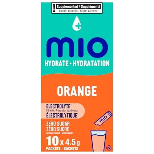 mio Hydrate Orange Electrolyte Drink Mix, 4.5 g Packets, 10 ct Box