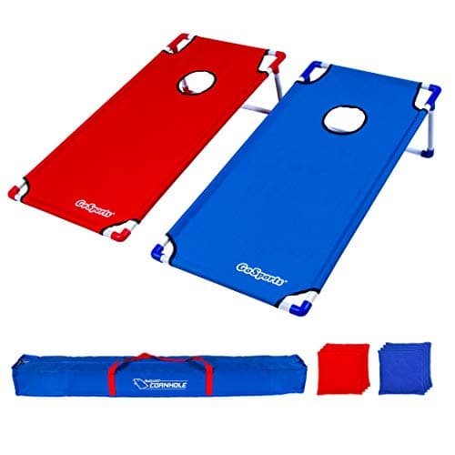 GoSports Portable PVC Framed Cornhole Toss Game - XL Red & Blue
