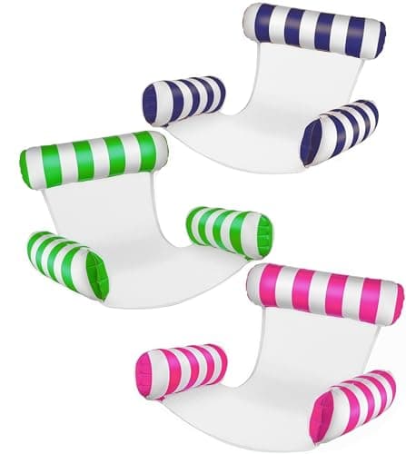3 Pack 300 LB Water Floaties,Inflatable Pool Float Chair for Adults Swim Floating Party Vacation Fun and Rest