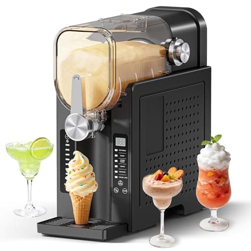 Machine à slushy, machine à slushy sans glace pour la maison, affichage de la température en temps réel, machine à boissons glacées avec 6 programmes prédéfinis pour crème glacée, frappés,...