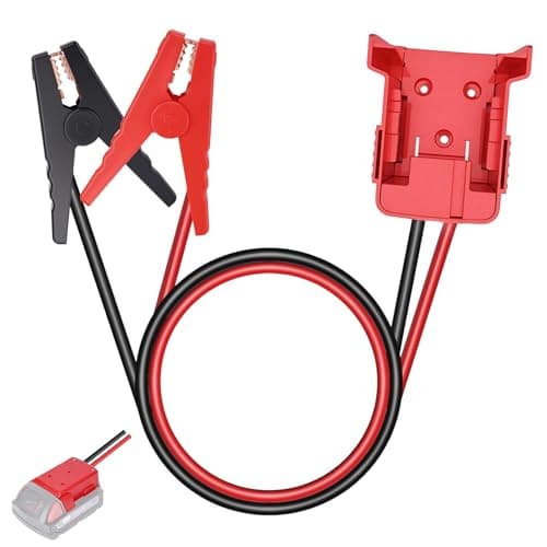 Pince pour câbles de démarrage avec adaptateur compatible avec les batteries Milwaukee M18 18V, fil de silicone 12AWG 2FT/0,6M Câbles de démarrage automobile pour...