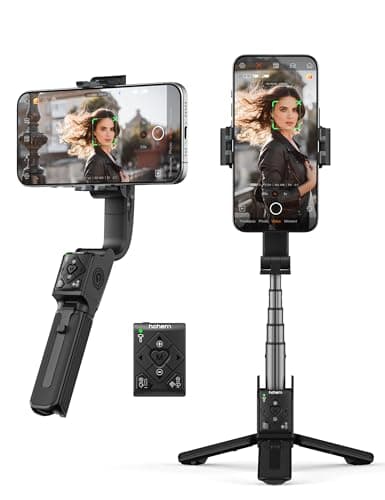 hohem iSteady Q Gimbal Stabilizer for Smartphone, 1 Axis Selfie Stick Tripod with Face Tracking, 360° Rotation, 4 in 1 Portable Phone Tripod...