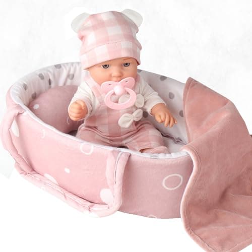 Poupée bébé de 12 pouces avec vêtements de poupée, chapeau, sucette et autres accessoires
