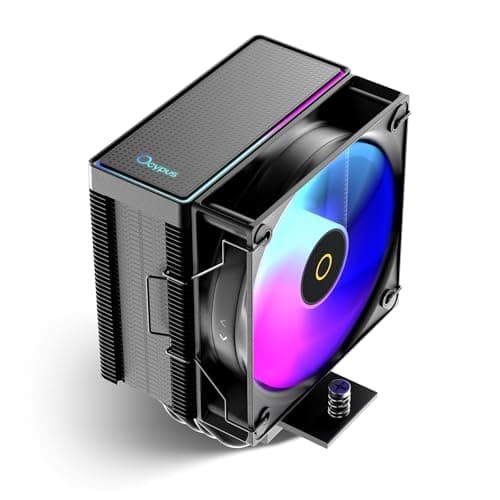 Gamma A40 ARGB BK CPU Cooler,100mm PWM Fan,133mm Height Single Tower Computer Compact CPU Air Cooler,4 Copper Heat Pipes,ARGB Function,Fancy Top...
