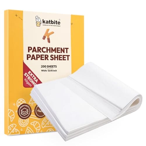 Katbite 200pcs Parchment Paper Sheets 12x16 inch (9x13 Optional) Heavy Duty, Baking Paper Parchment for Cookies, Bread, Meat, Pizza