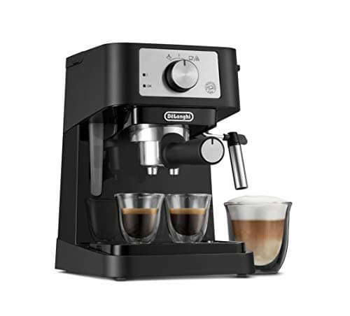 Machine à expresso manuelle De'Longhi Stilosa, cafetière compacte, pression de pompe de 15 bars, mousseur à lait manuel, baguette à vapeur pour authentique simple et double...
