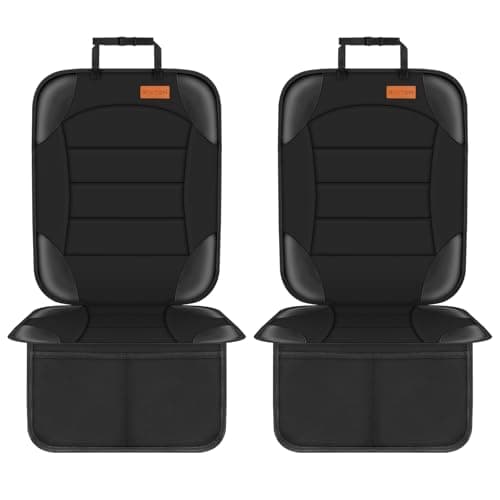 Car Seat Protector for Child Car Seat, Siivton Carseat Seat Protectors for Leather and Fabric Seats, with Mesh Pockets, Non-Slip Backing, Carseat...