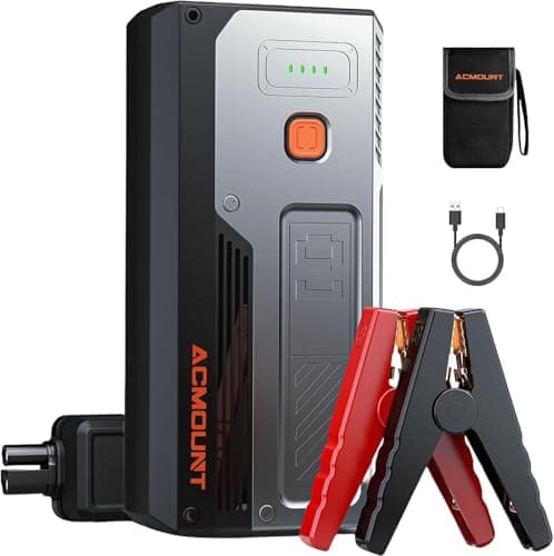 Acmount Jump Starter 5000A, pack booster de batterie de voiture 12V (moteurs à essence 10,0 L et moteurs diesel 8,0 L), boîte de saut portable avec Sm...