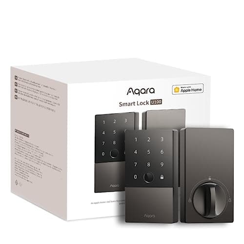 Aqara Smart Lock U100, serrure de porte d'entrée sans clé à empreinte digitale avec clé Apple Home, clavier à écran tactile, Bluetooth Electro...