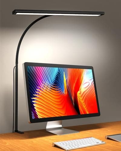 Lampe de bureau, iFalarila Lampe de bureau 160 LED à intensité variable avec pince en I [3 modes de couleur et 10 réglages de luminosité] Lampe de livre à clipser sur la table pour le bureau à domicile,...