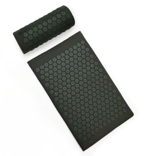 ELEBOX Tapis d'acupression Tapis d'acupuncture de massage et ensemble d'oreillers Idéal pour le traitement des douleurs au cou, au dos et aux épaules et le soulagement du stress avec des points de pointe...