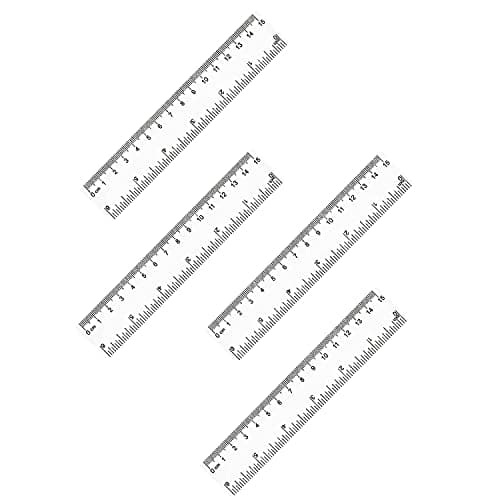 4 Pack 6-Inch Straight Rulers,Clear Plastic Ruler, Suitable for Student School and Office Drawing Measuring Tools, Study Ruler, Standard Ruler,...