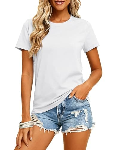 MAGCOMSEN Chemise de protection solaire UV UPF 50+ pour femme - Chemise de randonnée à manches courtes - T-shirt de performance en plein air - T-shirt de pêche - Blanc