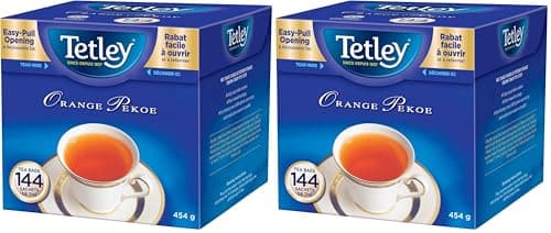Tetley Orange Pekoe Black Tea - 144 Tea Bags, 454 Grams, Contains Caffeine (Pack of 2)