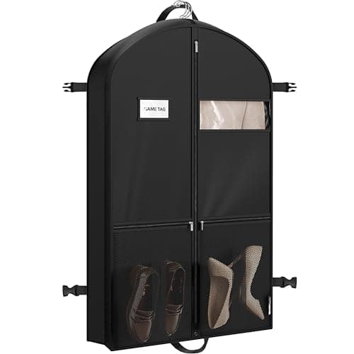 Simple Houseware 43-Inch Travel Garment Bag with Pockets for Suits, Dresses, Coats, Heavy Duty 300D Polyester