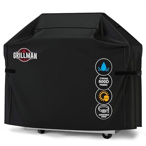Grillman Heavy-Duty BBQ Cover, Gas Grill Cover for Weber Spirit, Weber Genesis, Char Broil, Nexgrill. Rip-Proof, Waterproof (58 x 24x 48 inches,...