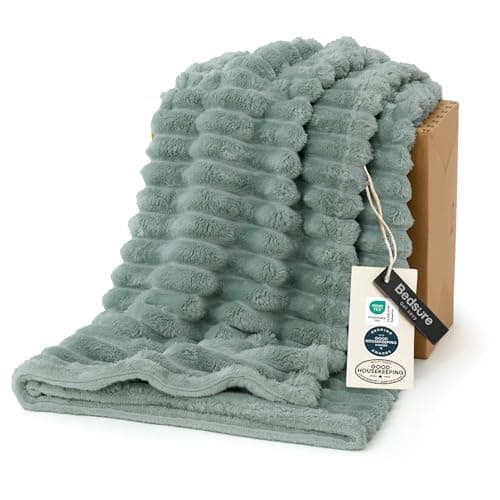 Bedsure Home Decor Living Room Sage Green Throw Blanket, Valentine's Gifts for Women, Soft Fluffy Fleece Cozy Fuzzy Plush Warm Minky Couch Bed...
