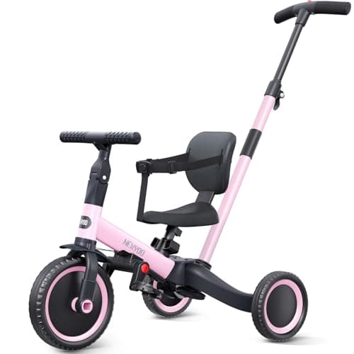 newyoo Toddler Tricycle,Toddler Bike,Birthday Gifts and Toys for 1-3 Year Old Boys and Girls, Trike with Push Handle, Backrest and Safety Belt,...