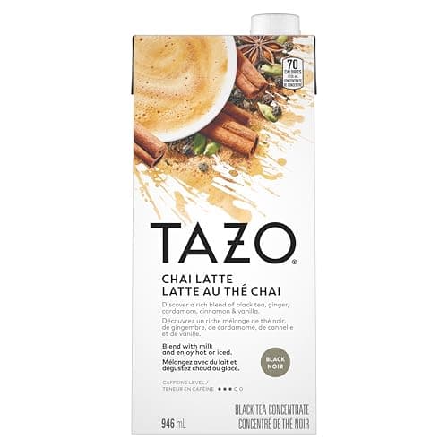TAZO Chai Concentrate - 946 mL (Pack of 1), At Home Café Experience, Flavorful and Aromatic, Caffeinated, Enjoy Hot or Iced