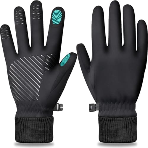 Gants d'hiver FEWTUR pour hommes et femmes - Gants thermiques imperméables avec doigts à écran tactile pour la course à pied et la conduite, gants chauds à écran tactile pour...