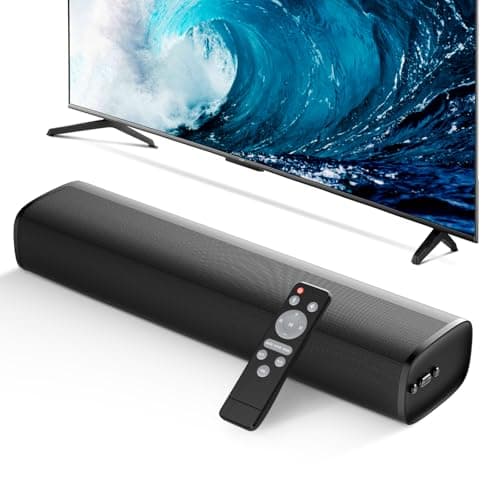 MZEIBO 50W Mini TV Sound Bar, Bluetooth Sound Bar with ARC/Optical/AUX, Compact Surround Sound System, ARC/Optical/AUX Connections, for...