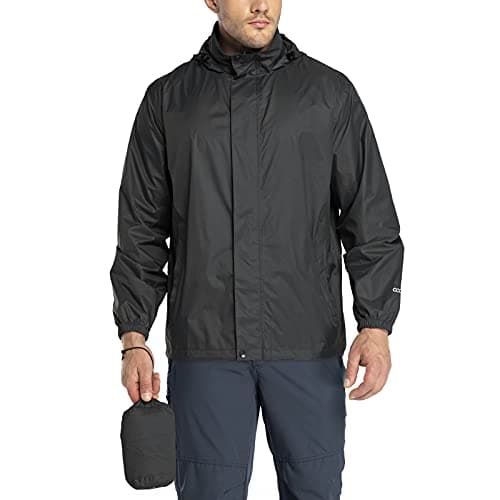 Veste de pluie pliable de 33 000 pieds, légère et imperméable pour hommes, imperméable avec capuche pour le golf, le cyclisme, coupe-vent