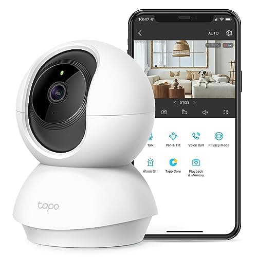 TP-Link Tapo 2K Pan/Tilt Indoor Security WiFi Camera, Baby & Pet Camera w/ 360° Motion Tracking, 2-Way Audio, Night Vision, Cloud & Local Storage...