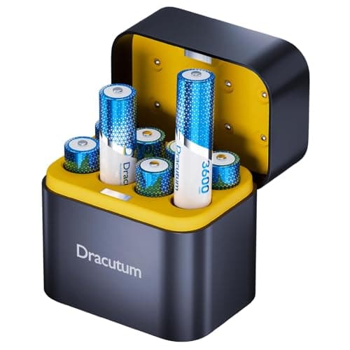 Piles AA au lithium rechargeables 3600 mWh avec chargeur, paquet de 8 piles lithium-ion AA 1,5 V pour caméra extérieure Blink, longue durée, 2000 cycles...