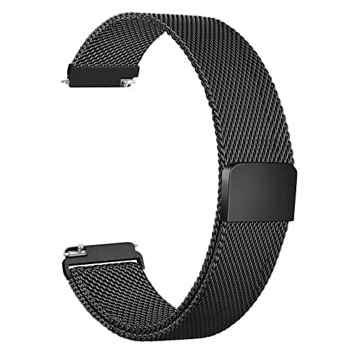 Meliya Bracelets de montre en métal 20 mm 22 mm à dégagement rapide, bracelet de rechange en maille d'acier inoxydable pour femmes et hommes (22 mm, noir)
