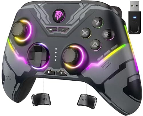 Contrôleur PC EasySMX X15 - Contrôleur Bluetooth sans fil amélioré avec joysticks Hall/déclencheurs Hall/éclairage RVB - N...