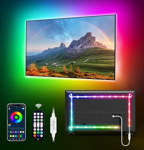 MATICOD LED Lights for TV Led Backlight, 32.8ft RGB Led Strip Lights for TV Lights Behind, USB Led Light Strip Indoor Bedroom, Bluetooth APP...