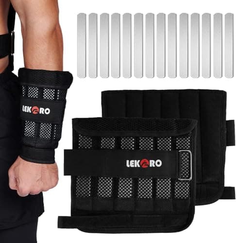 Poids de poignet et de cheville avec barres en acier amovibles, 1 paire de poids de jambe de bras réglables pour hommes et femmes, conception sans fuite, bracelets lestés pour...