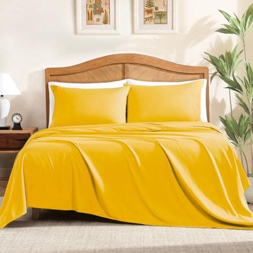 ClevaHome Queen Sheet Set, 4-Piece Bed Sheets for Queen Size Bed, Lightweight & Super Soft Easy Care Microfiber– Shrinkage & Fade Resistant Bedding...