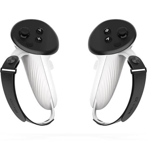 Poignées de contrôleur AMVR compatibles avec Meta/Oculus Quest 3S/Quest 3, accessoires en silicone, couvercle de poignée antidérapant, dragonne souple réglable pour...