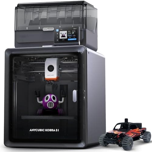 Imprimante 3D Anycubic Kobra S1 Combo, imprimante 3D multicolore Max 600 mm/s, impression haute vitesse, haute précision, fonctionne dès la sortie de la boîte, stockage scellé...