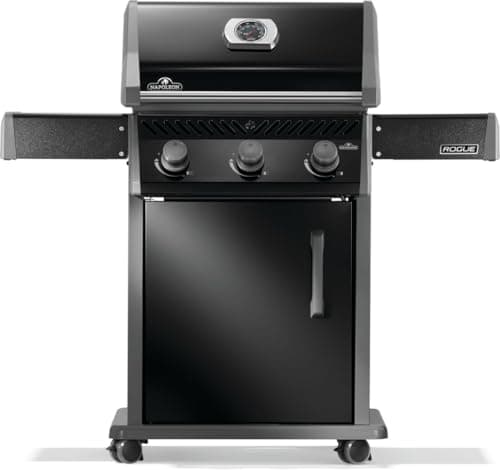 Napoleon Rogue® 425 Natural Gas Grill/BBQ, 3 Burner with Cast Iron Cooking Grates, Black