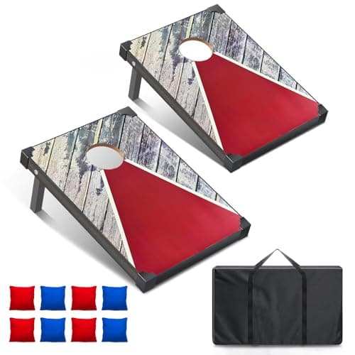 Pennpliy Ensemble de planches à cornhole de taille réglementaire 3' x 2', ensemble de jeu de trou de maïs avec 8 sacs de haricots, 2 planches à trou de maïs pour fête adulte dans la cour intérieure...