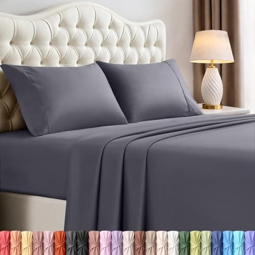 Prix ​​le plus bas en 30 jours | Utopia Bedding Ensemble de draps queen size - Ensemble de draps queen 4 pièces - Mi-doux et respirant...