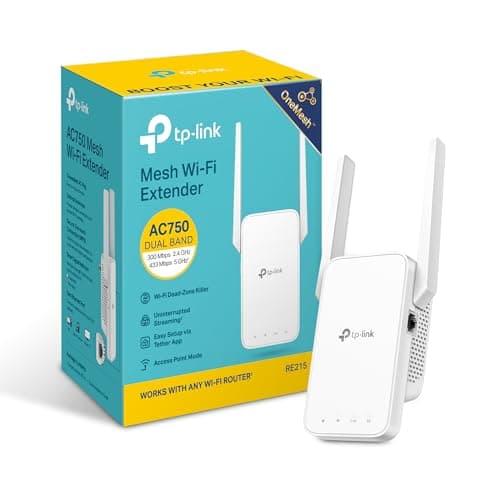 TP-Link AC750 WiFi Extender (RE215) - Covers Up to 1,500 Sq.ft and 20 Devices, Up to 750Mbps, Dual Band Wireless Repeater for Home, Internet Signal...