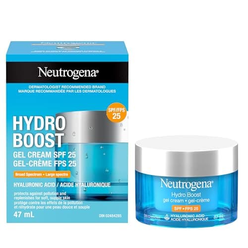 Gel-crème Neutrogena Hydro Boost avec SPF 25 - Protection UVA/UVB à large spectre et acide hyaluronique - Hydratant pour le visage léger sans huile pour...