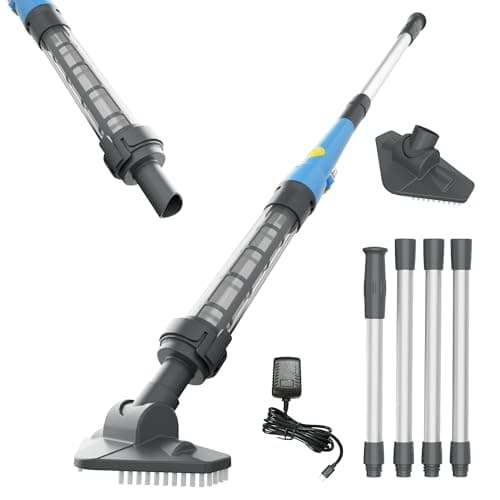 Aspirateur de spa portable sans fil, nettoyeur de spa à main et de piscine hors sol avec 2 têtes de brosse, temps de travail de 60 minutes pour les débris sous-marins et...