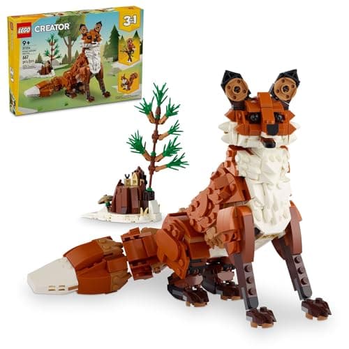 LEGO Creator 3 in 1 Forest Animals Red Fox Toys - Building Toys for Kids, Boys & Girls, Ages 9+ - Gift for Easter Baskets - 3 Building Options into...