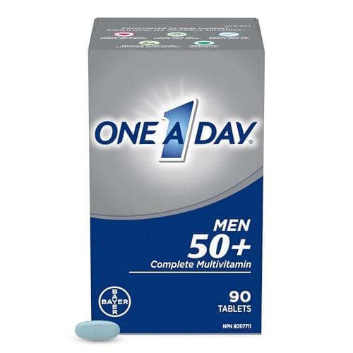 Multivitamine une par jour pour hommes de 50 ans et plus - Vitamines quotidiennes pour hommes avec vitamines A, B, C, D, E, calcium, sélénium, magnésium et zinc pour soutenir...