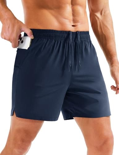 MAGCOMSEN Men's Hiking Shorts Quick Dry Golf Running Shorts 5 Inch Lightweight Water Resistant with Pockets Navy 34