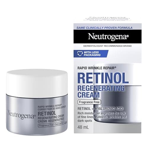 Neutrogena Anti Aging Retinol Face Cream with Hyaluronic Acid, Rapid Wrinkle Repair Regenerating Moisturizer, Fragrance Free, Paraben Free, Oil...