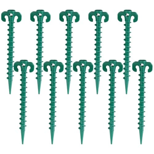 Acooruiteng 10 Pack Tent PegsTent Stakes Ground Anchor Trampoline Anchors Screw in Tent Pegs Tent Stakes for Camping Stakes Garden Hiking Trip...