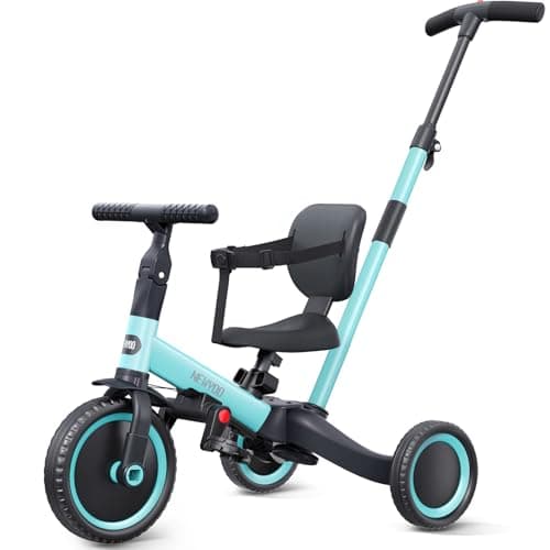 newyoo Tricycles for 1-3 Year Olds, Toddler Bike, for Boys and Girls, Toddler Tricycle with Parent Push Handle, Trike with Backrest and Safety...
