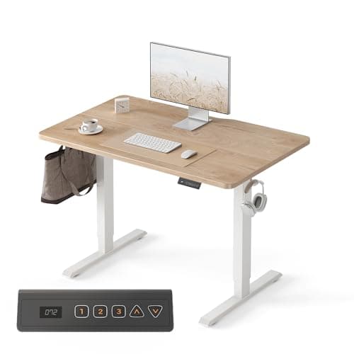 Bureau debout FEZIBO 40 x 24 pouces, bureau réglable en hauteur avec boutons de mémoire, bureau assis-debout électrique avec L 7e génération...
